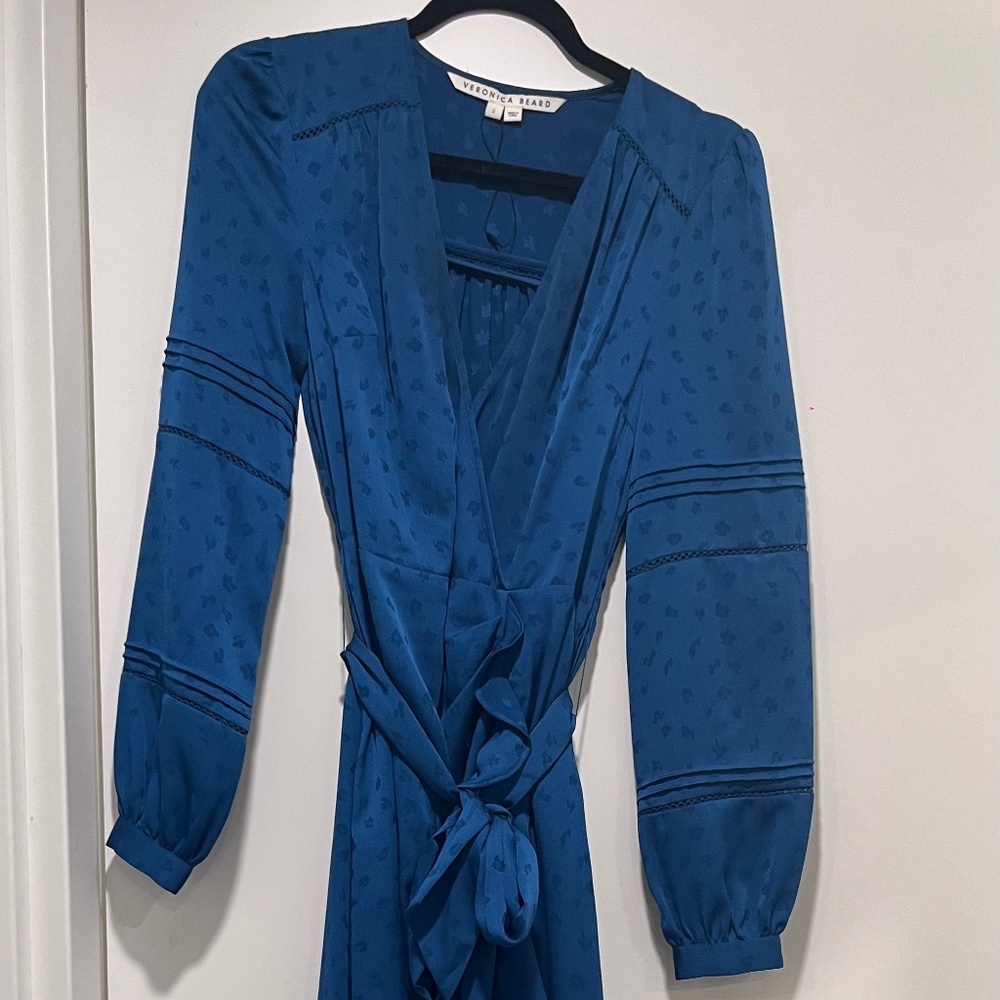 Veronica Beard Teal Ruffled dress